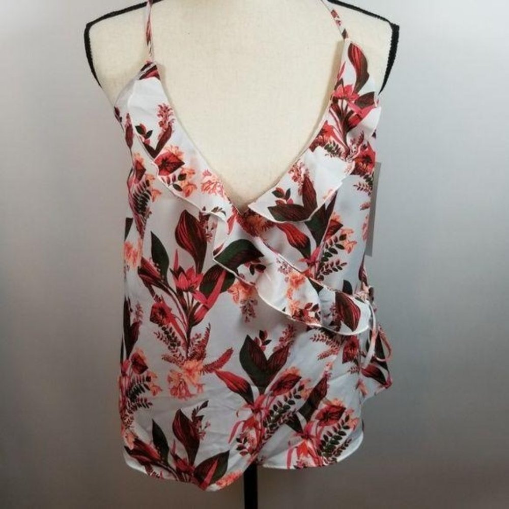 14th & Union Blouse XS Floral Wrap Racerback Top
